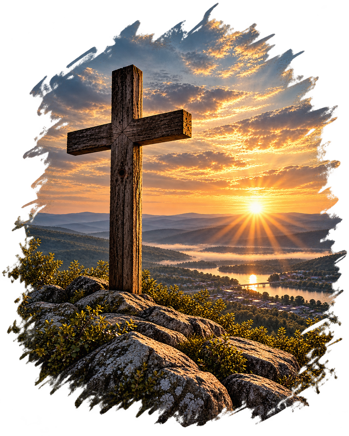 Weathered Cross Over Sunrise Valley